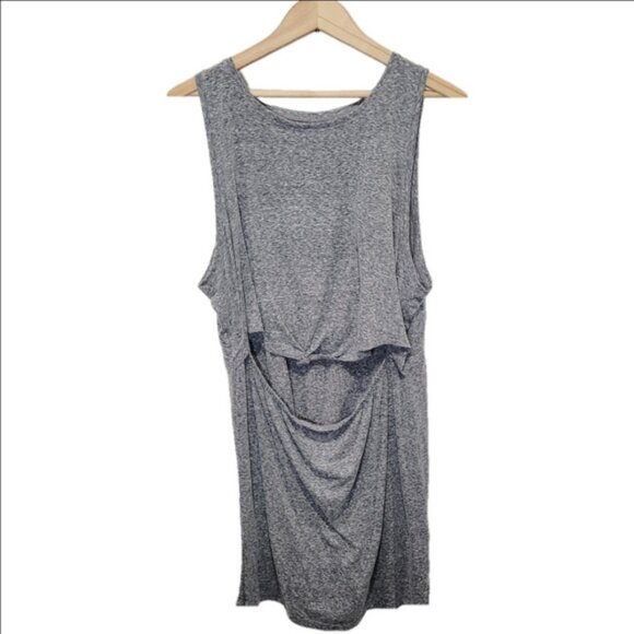 Aerie Cutout Tie Front Gray Sleeveless Drape Dress - Picture 1 of 6
